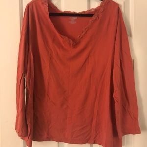 Coral long sleeve shirt